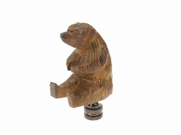 Bear Sitting Finial - Ironwood Carving  |  EarthView