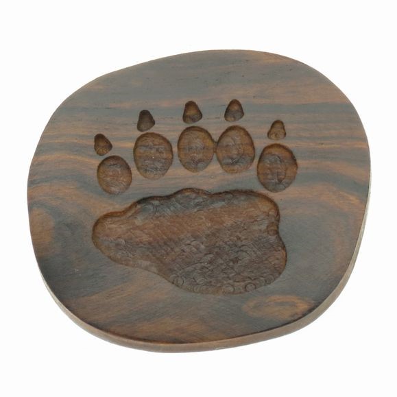 Bear Paw Print Magnet - Ironwood Carving  |  EarthView