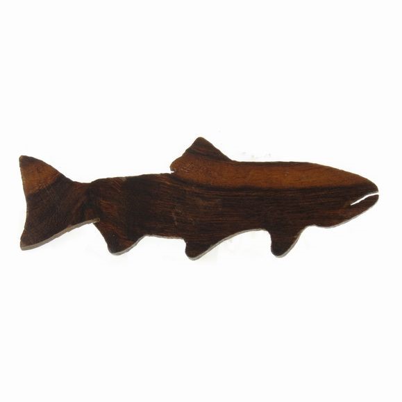 Trout Silhouette Magnet - Ironwood Carving  |  EarthView