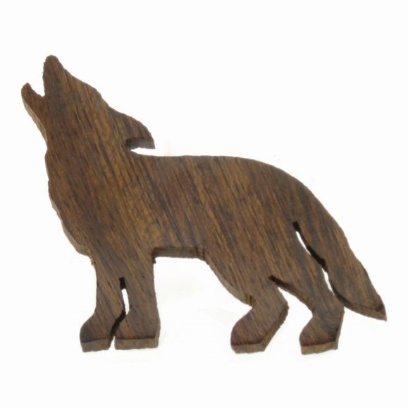 Wolf Silhouette Magnet - Ironwood Carving  |  EarthView
