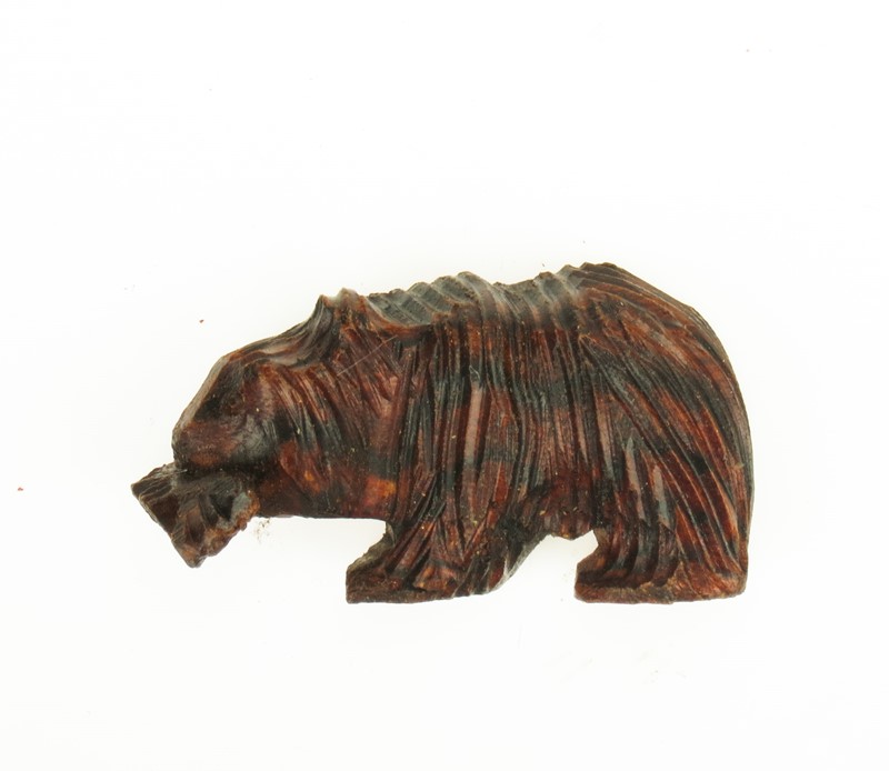 Bear with Fish 3-D Magnet - Ironwood Carving  |  EarthView