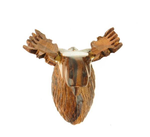 Moose Head 3-D Magnet - Ironwood Carving  |  EarthView