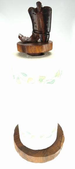 Boot Paper Towel Holder - Ironwood Carving  |  EarthView