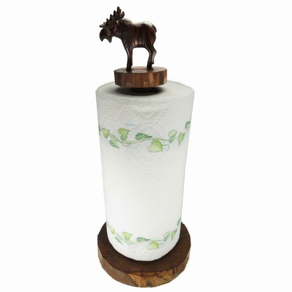 Moose Paper Towel Holder - Ironwood Carving  |  EarthView