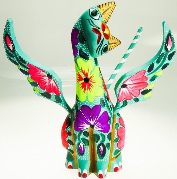 Cat with wings - Oaxacan Wood Carving  |  EarthView