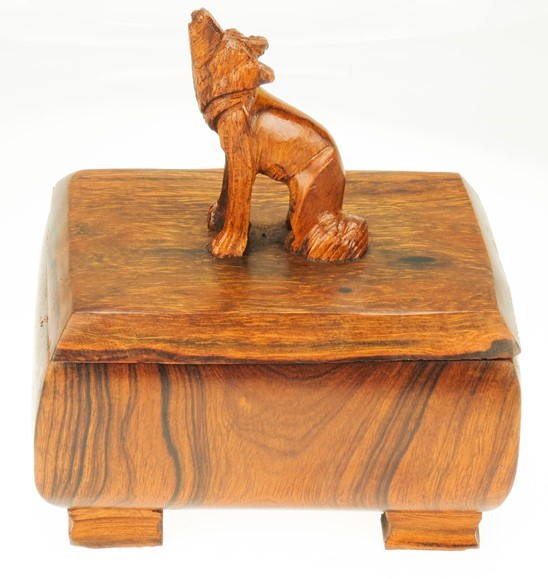 Wolf Box - Ironwood Carving  |  EarthView