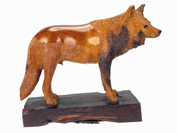 Wolf with detail - Ironwood Carving  |  EarthView