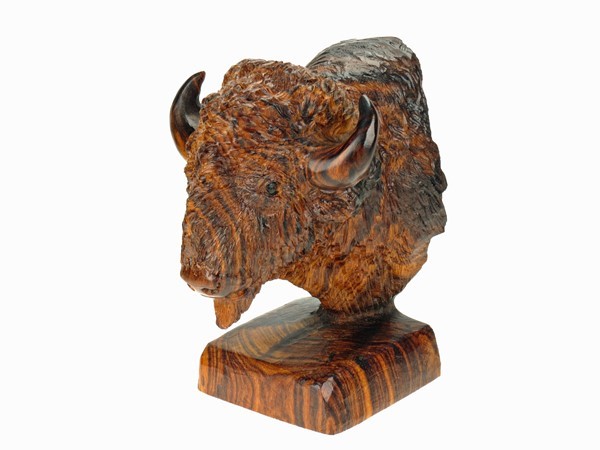 Buffalo Bust - Ironwood Carving  |  EarthView