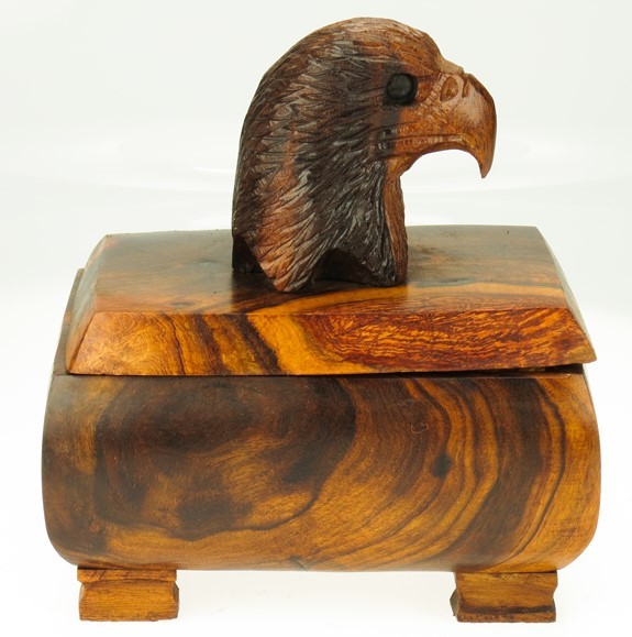 Eagle Head Box - Ironwood Carving  |  EarthView