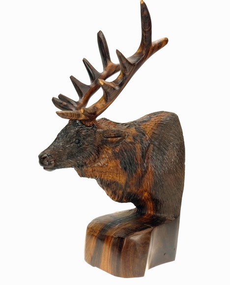 Elk Bust - Ironwood Carving  |  EarthView
