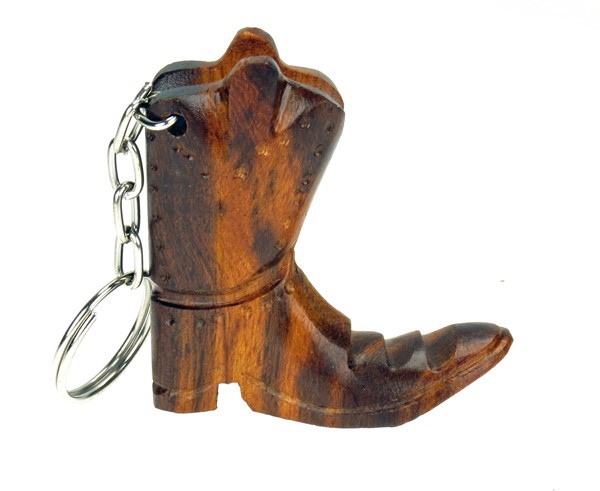 Cowboy Boot Keychain - Ironwood Carving  |  EarthView