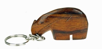 Fetish Bear 3-D Keychain - Ironwood Carving  |  EarthView