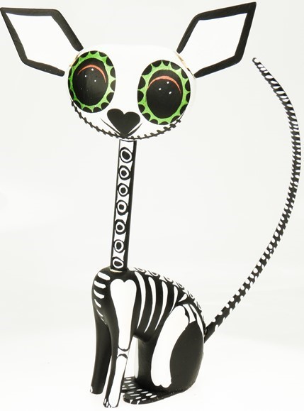 Skeleton Cat - Oaxacan Wood Carving  |  EarthView