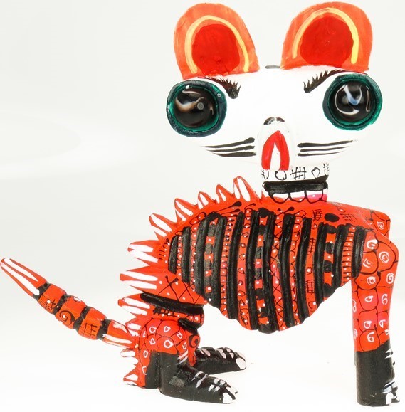 Skeleton Cat - Oaxacan Wood Carving  |  EarthView