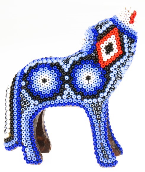 Wolf - Huichol Bead Art Figures  |  EarthView