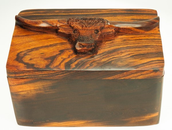 Texas Longhorn Box smooth - Ironwood Carving  |  EarthView