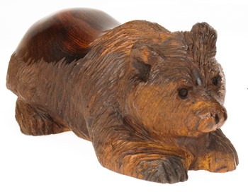 Bear resting - Ironwood Carving  |  EarthView
