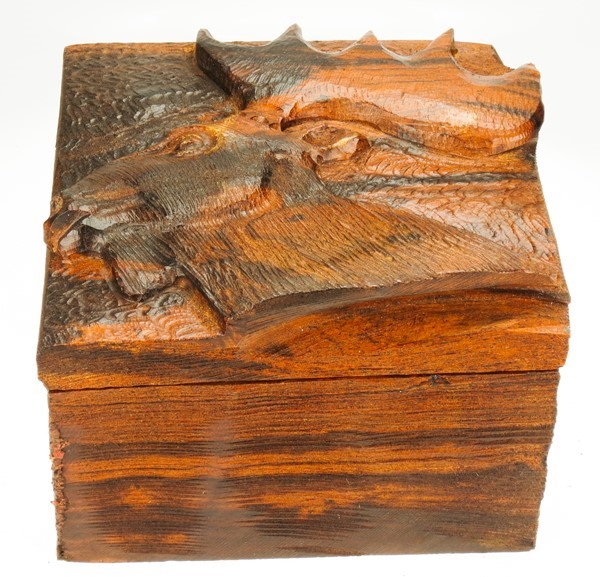 Rustic Moose Box - Ironwood Carving  |  EarthView
