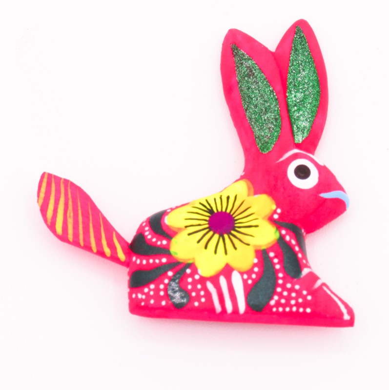 Rabbit Magnet - Oaxacan Wood Carving  |  EarthView