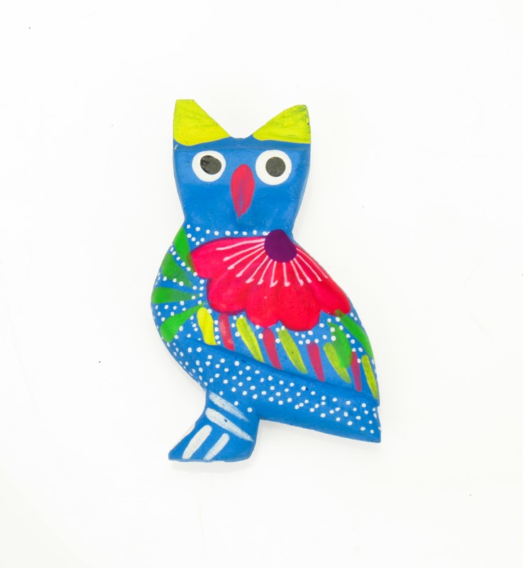 Owl Magnet - Oaxacan Wood Carving  |  EarthView