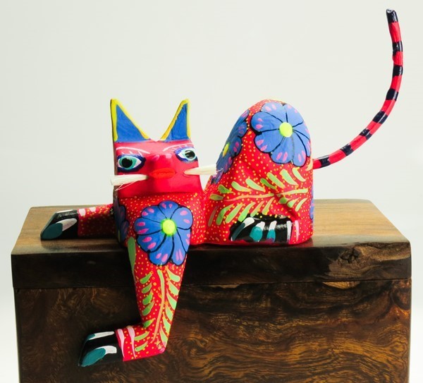 Shelf Cat - Oaxacan Wood Carving  |  EarthView