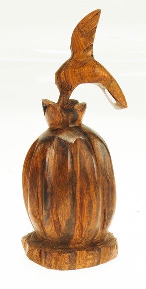 Barrel Cactus with Hummingbird - Ironwood Carving  |  EarthView