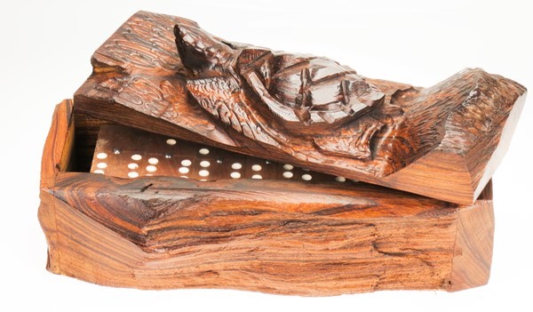 Sea Turtle Rustic Domino Set - Ironwood Carving  |  EarthView