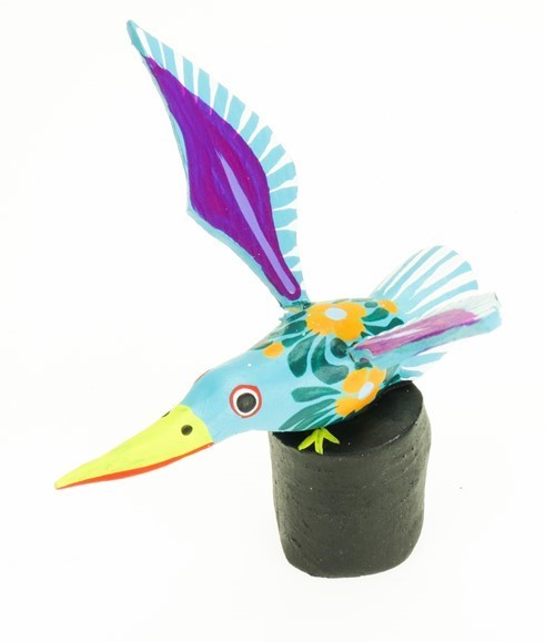 Hummingbird on base - Oaxacan Wood Carving  |  EarthView