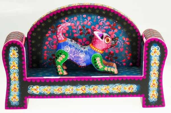 Dog on couch - Oaxacan Wood Carving  |  EarthView