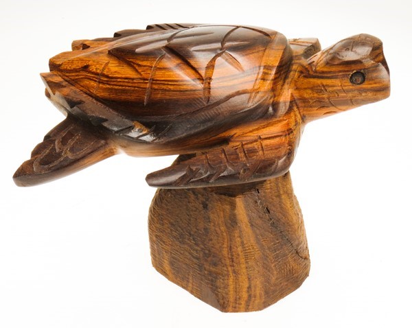 Sea Turtle on base - Ironwood Carving  |  EarthView