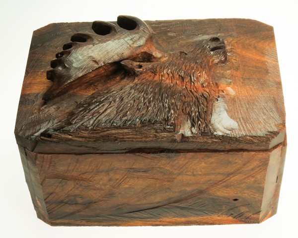 Rustic Moose Box - Ironwood Carving  |  EarthView