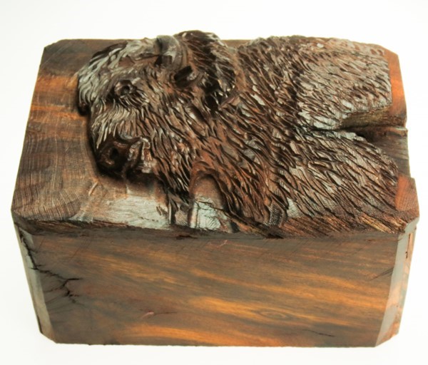 Rustic Buffalo Box - Ironwood Carving  |  EarthView