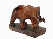 View Detailed Grizzly Bear with fish on base